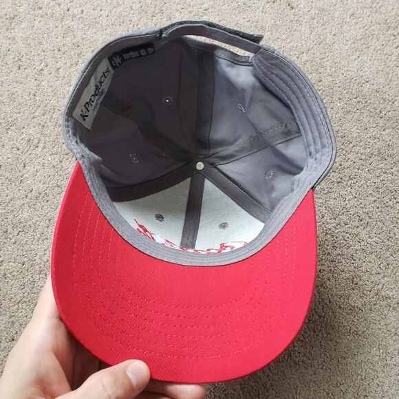 K-Products Coca-Cola Embroidered Gray 100% Cotton Adult Strapback Hat Cap - Picture 3 of 4